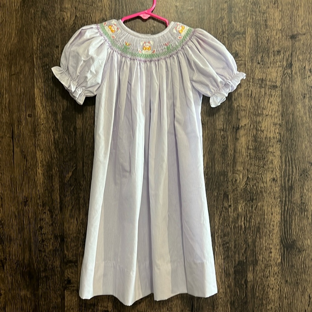 4t Amanda remembered bunnie smocked dress.